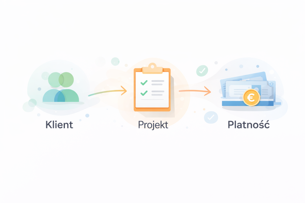 mini CRM dla freelancera - system klient projekt płatność