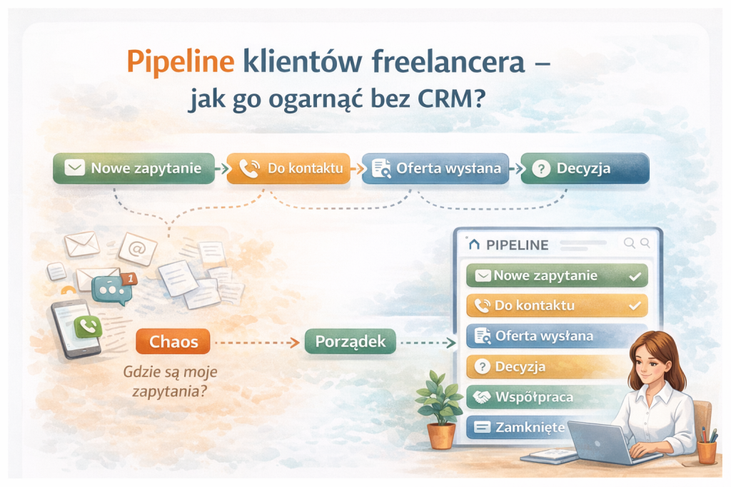 pipeline klientów freelancera bez crm schemat